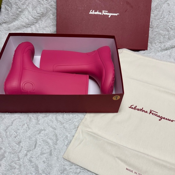 Salvatore Ferragamo Shoes - New In Box Hot Pink Salvatore Ferragamo Rain / All Season Boots